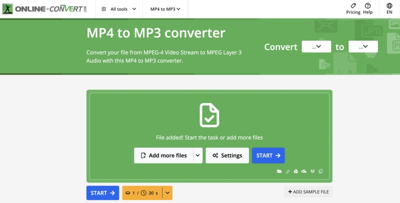 Convertio 線上免安裝轉檔 MP4 至 MP3