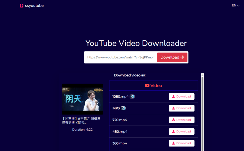 SSYouTube 免費下載 YouTube 檔案