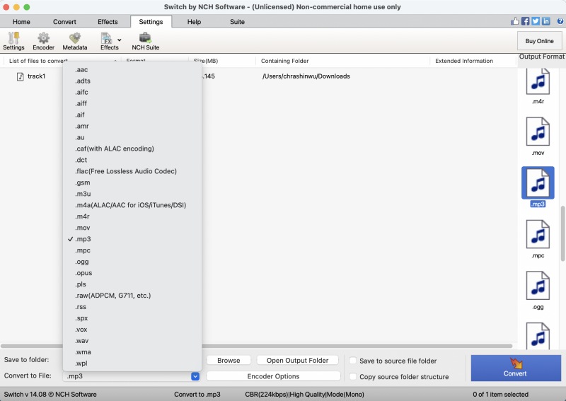 Switch Audio File Converter 音樂轉檔