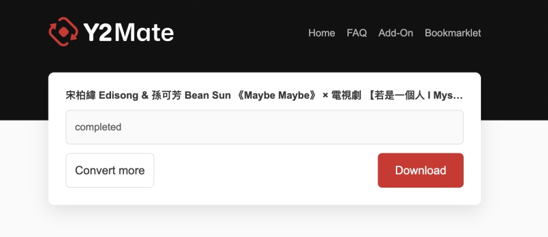 Y2Mate 免安裝 YouTube 下載音樂網站